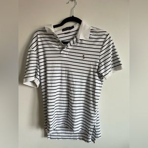 POLO Ralph Lauren t-shirt. Size Medium. Blue and White stripes.